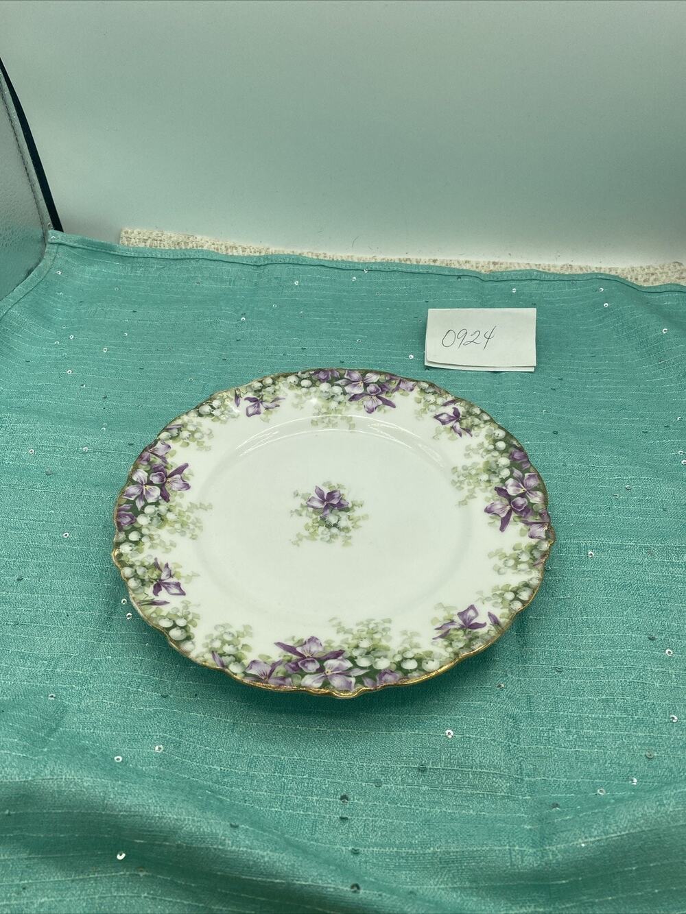 Vintage Malmaison Jaeger & Co. Germany Purple Floral Plate 8.25”